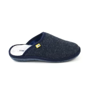 Nordikas 2630 - Zueco de hombre en fieltro con piso mullido en marino