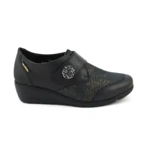 Mephisto Mobils Branda - Sport en piel elástica con velcro y horma ancha en negro