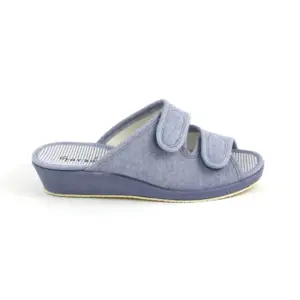 Garzón 754.119 - Chinela en textil con dos velcros en jeans