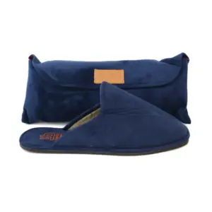 Berevere 8802 - Zapatillas de viaje de hombre en bamara con estuche en marino