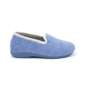 Norteñas 6-320 - Zapatilla cerrada en felpa con cuña baja en aguamar