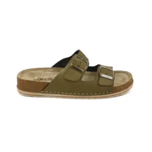 Sandalia bios de Walk & Fly en nobuk con dos hebillas en kaki