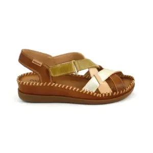 Pikolinos 0741 - Sandalia en piel con tiras cruzadas en verde