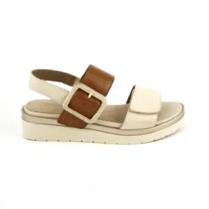 Tamaris 88706 - Sandalia en piel con velcros en marrón-beig