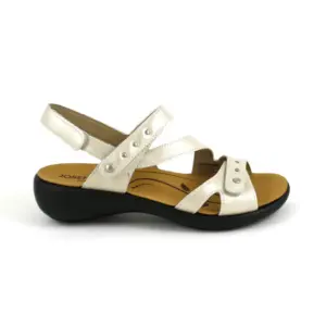 Josef Seibel Ibiza 70 - Sandalia en piel con velcros y plantilla extraíble en platino