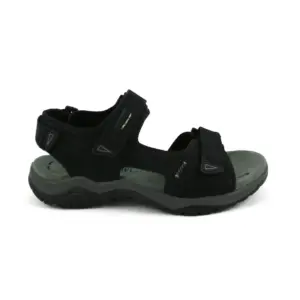 Josef Seibel Arlo 02 - Sandalia de hombre en nobuk con velcros en negro