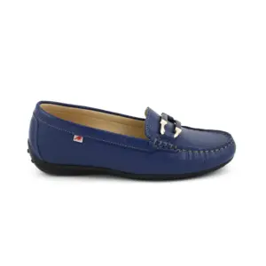 Fluchos 2156 - Mocasín plano en piel con estribo en marino