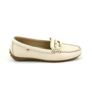 Fluchos 2156 - Mocasín en piel plano con estribo en beig