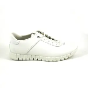 Ecco 246323 Gruuv Lite - Deportiva en piel con cordón elástico en blanco